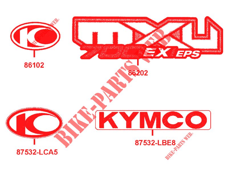 AUFKLEBER für Kymco MXU 700I EX EPS IRS 4T EURO 4
