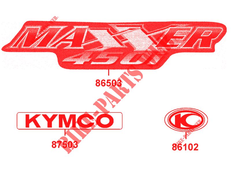 AUFKLEBER für Kymco MAXXER 450I SE IRS EURO 4
