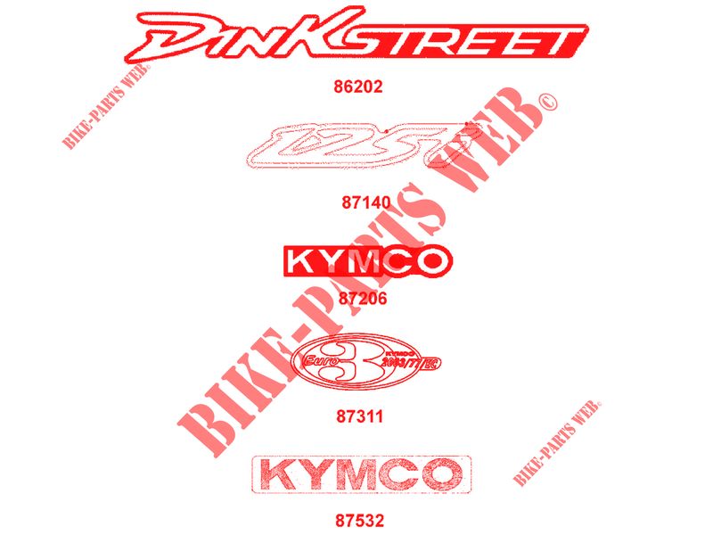 AUFKLEBER für Kymco DINK STREET 125 I ABS 4T EURO III