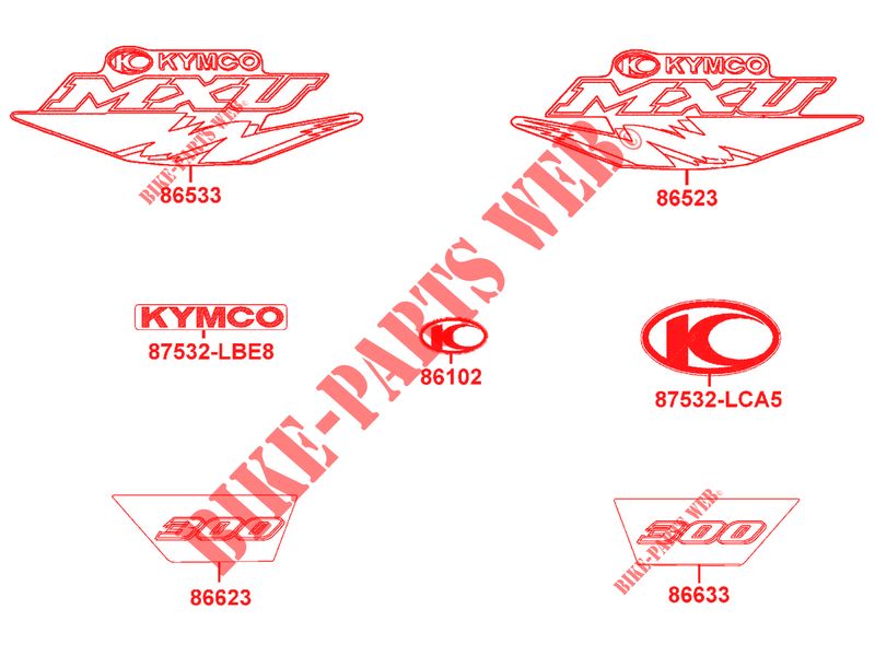 AUFKLEBER für Kymco MXU 300 US 4T EURO II