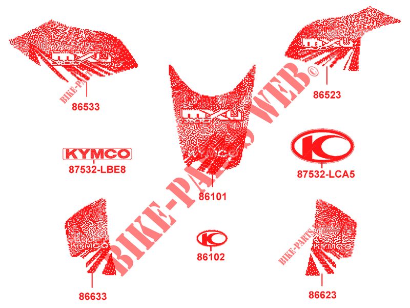AUFKLEBER für Kymco MXU 300 US GREEN LINE 4T EURO II 