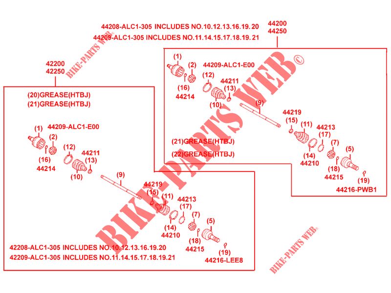 ANTRIEBSWELLE (DETAIL) für Kymco MXU 550 EX IRS 4X4 INJECTION 4T EURO II